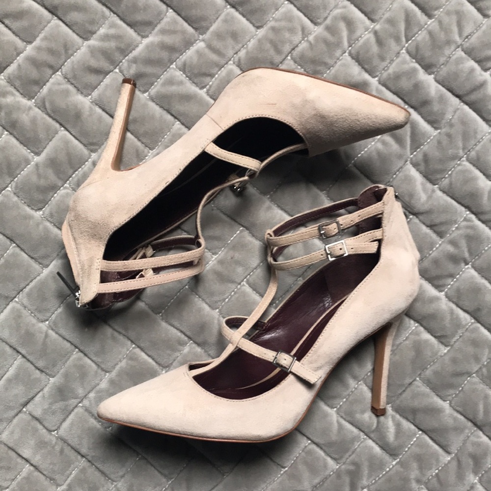 BCBGeneration suede dress shoes on high heels, size 9